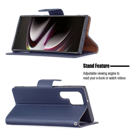 Чохол-книжка Litchi Texture Pure Color Samsung Galaxy S22 Ultra 5G - синій