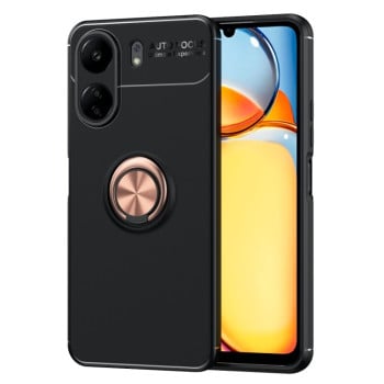 Ударозахисний чохол Metal Ring Holder для Xiaomi Redmi 13C/Poco C65 - чорно-золотий