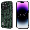 Чехол ABEEL Genuine Leather Mahjong Pattern для iPhone 15 Pro Max black - зеленый