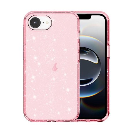 Противоударный чехол Terminator Style Glitter для iPhone 16e - розовый