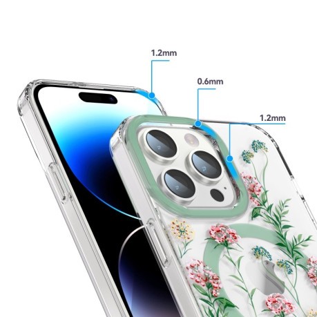 Чохол протиударний with Magsafe Magnetic Shockproof для iPhone 15 Pro - Vine Rose