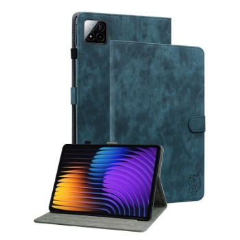 Чохол-книжка Embossed Tiger Pattern Leather для Xiaomi Pad 7 / Pad 7 Pro - синій