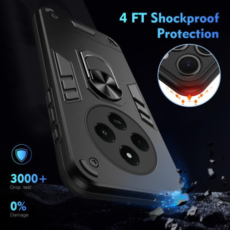 Ударозахисний чохол Shockproof Metal Ring Holder для Xiaomi Redmi  A4 5G - чорний