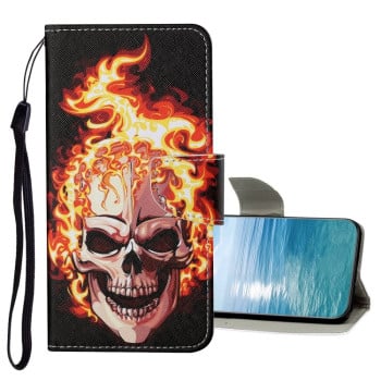 Чехол-книжка Colored Drawing Pattern для Samsung Galaxy A13 4G - Flame Skull
