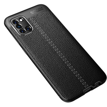 Противоударный чехол Litchi Texture на Samsung Galaxy A31 - черный