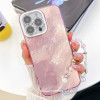 Противоударный чехол Plating Glitter Texture Chain для  iPhone 16 Pro Max - Pink Tinfoil Texture