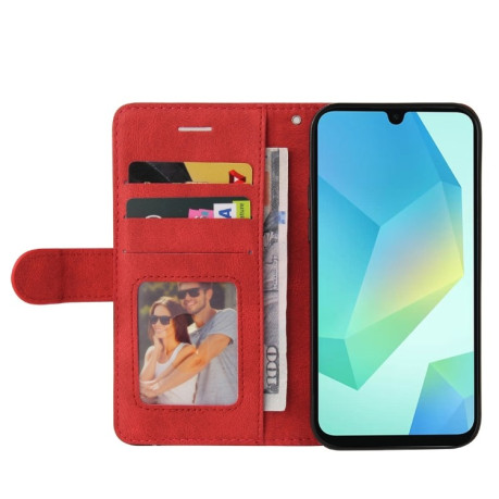 Чехол-книжка Dual-color Splicing Flip Leather для Samsung Galaxy A26 5G - красный
