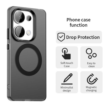 Противоударный чехол MagSafe Holder PC Hybrid для Xiaomi Redmi Note Redmi Note 14S/ 13 Pro 4G / POCO M6 Pro 4G - черный