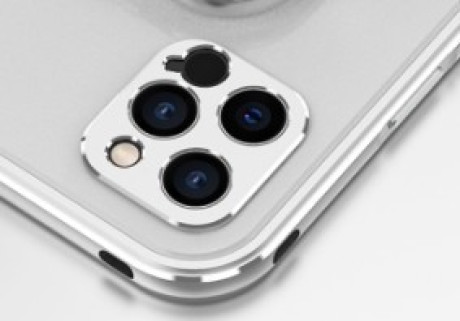 Защитная рамка  на заднюю камеру для iPhone 12 - серебристая