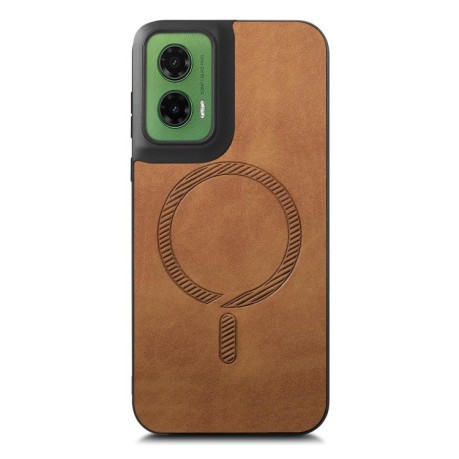 Чохол Retro MagSafe Magnetic PU на Motorola Moto G35 - коричневий