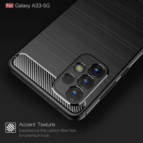 Чехол Brushed Texture Carbon Fiber на Samsung Galaxy A33 5G - черный