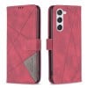 Чехол-книжка Rhombus Texture для Samsung Galaxy S24 5G - красный