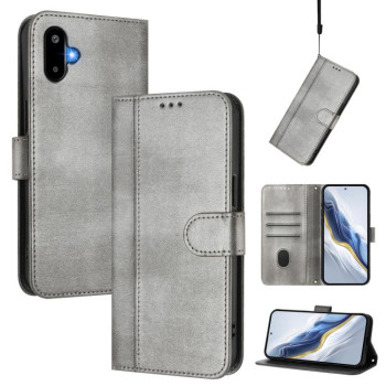 Чехол-книжка Line Splicing Buckle Retro Leather для Samsung Galaxy M06 5G - серый