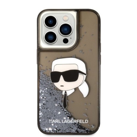 Оригінальний чохол Karl Lagerfeld Glitter Karl's Head для iPhone 14 Pro Max - black