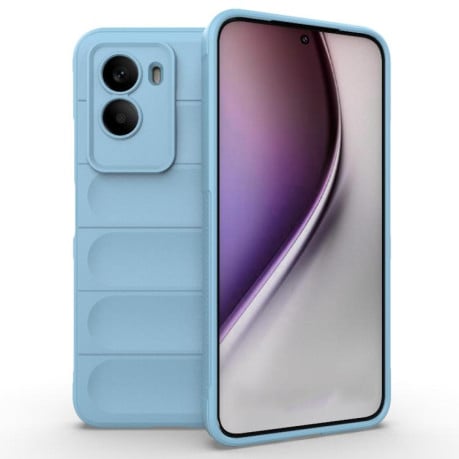 Силиконовый чехол Magic Flannel на Xiaomi Poco M7 4G 169mm - голубой