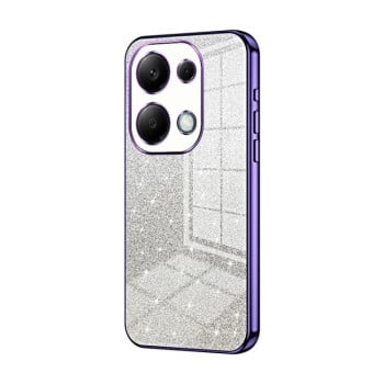 Ударозащитный чехол Gradient Glitter Powder Electroplated на Xiaomi Redmi Note 14S/ 13 Pro 4G / POCO M6 Pro 4G - фиолетовый