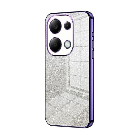 Ударозащитный чехол Gradient Glitter Powder Electroplated на Xiaomi Redmi Note 13 Pro 4G / Poco M6 Pro 4G - фиолетовый