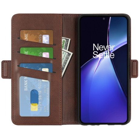 Чохол-книжка Dual-side Magnetic Buckle для OnePlus Nord CE4 Lite 5G - коричневий