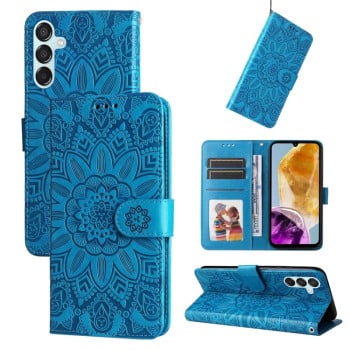 Чохол-книжка Embossed Sunflower для Samsung Galaxy M15 5G / F15 5G - синій