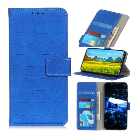 Чехол-книжка Magnetic Crocodile Texture на Samsung Galaxy A21-синий