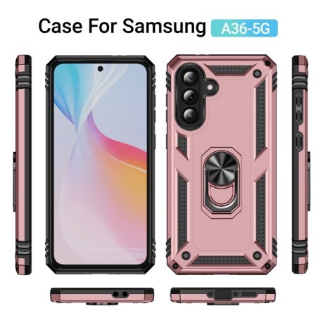 Протиударний чохол HMC 360 Degree Rotating Holder  для Samsung Galaxy A36 5G - рожеве золото
