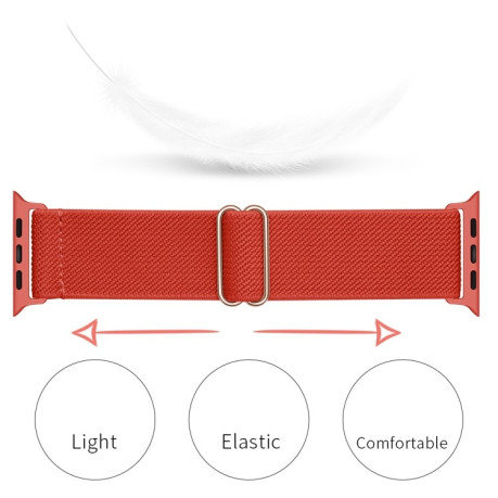 Ремінець Polyester Nylon для Apple Watch 10 46mm/Ultra 49mm / Series 8/7 45mm / 44mm / 42mm/45mm/44mm/42mm - світло-червоний