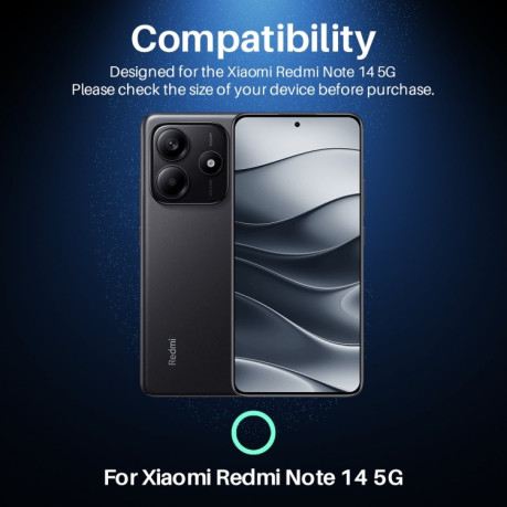 Захисне скло NORTHJO A++ Screen Tempered Glass для Xiaomi Redmi Note 14 4G/5G- чорне