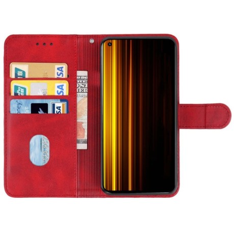 Чехол-книжка EsCase Leather для Realme GT Neo 3T - красный