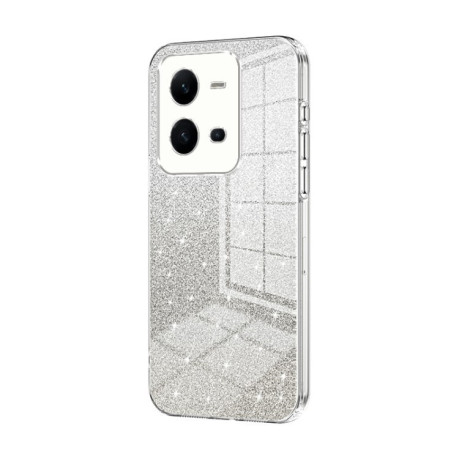 Ударозащитный чехол Gradient Glitter Powder Electroplated на Vivo V25 / V25e - прозрачный