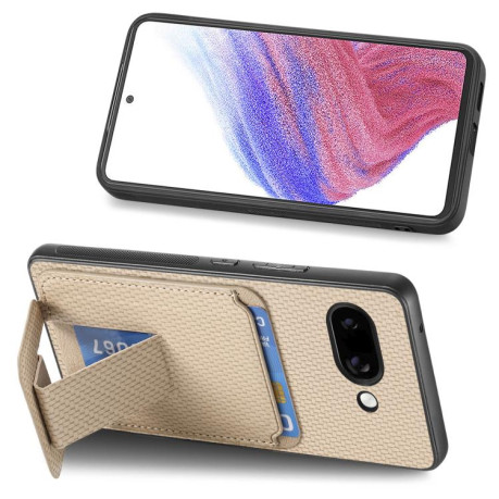 Противоударный чехол Carbon Fiber Card Bag для Google Pixel 9a - хаки