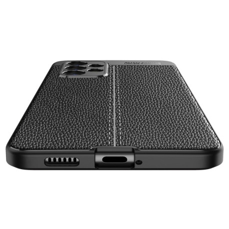 Противоударный чехол Litchi Texture на Samsung Galaxy A53 5G - черный