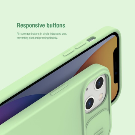 Силиконовый чехол NILLKIN CamShield для iPhone 14/13 - зеленый