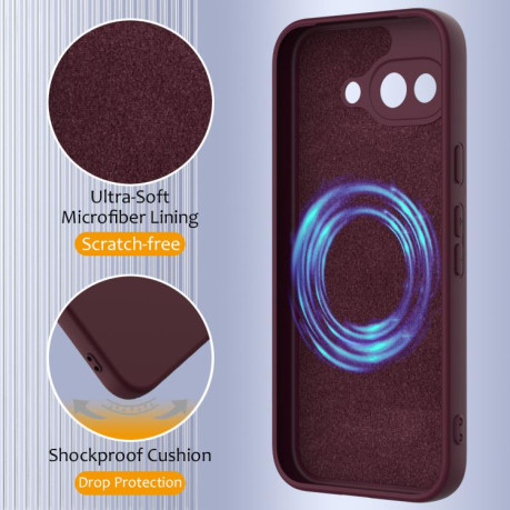 Силиконовый чехол Shockproof Silicone Magsafe для Google Pixel 9a - коричневый