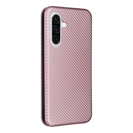 Чехол-книжка Carbon Fiber Texture на Samsung Galaxy A36 - розовый