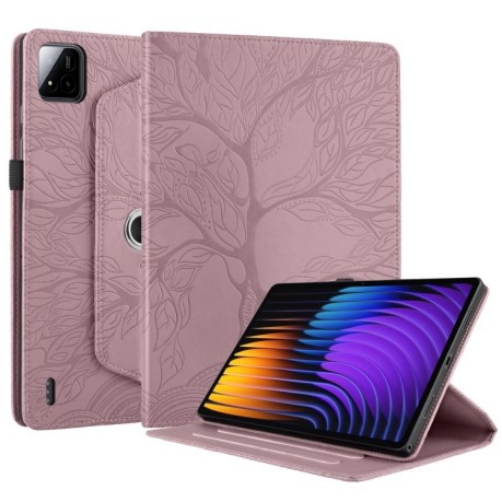 Чехол-книжка Tree Life Embossed Rotation Leather для Xiaomi Pad 7 / 7 Pro - розовое золото