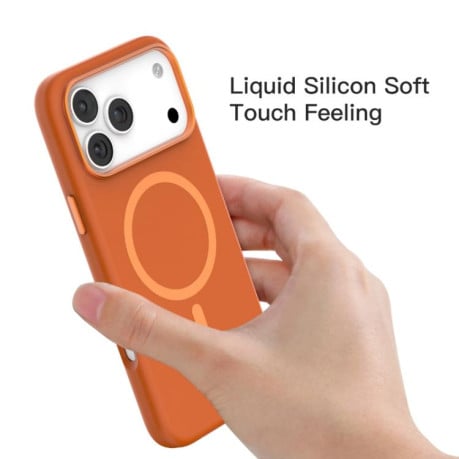 Противоударный чехол Mutural Karen Series Liquid Silicone MagSafe на iPhone 17 Pro Max - голубой