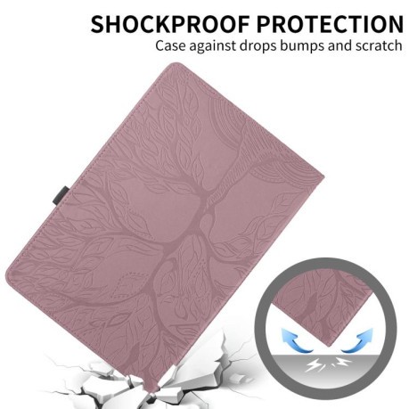Чехол-книжка Tree Life Embossed Rotation Leather на Xiaomi Redmi Pad 2 SE 9.7 2026 — розово-золотой