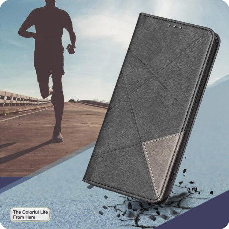 Чехол-книжка Rhombus Texture для OPPO Reno15 F 5G Global — чёрный