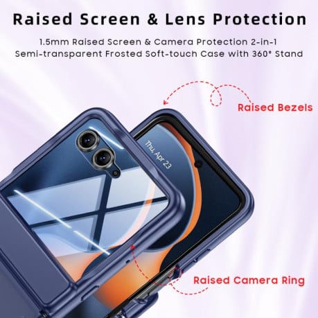 Матований чохол Escase із софт-тач покриттям на Motorola Razr 70 — синій