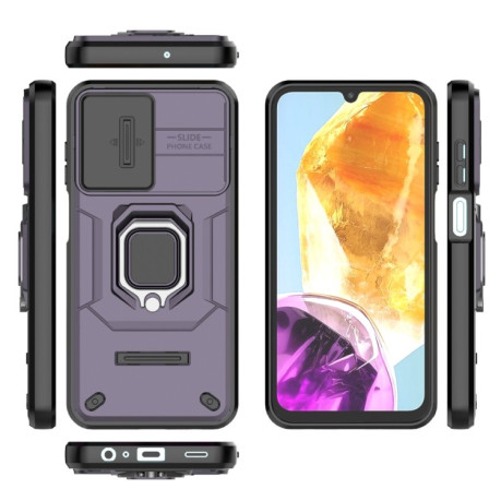 Протиударний чохол Sliding Camshield для Samsung Galaxy M15 5G - фіолетовий
