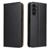 Кожаный чехол-книжка Fierre Shann Genuine leather  для Samsung Galaxy A35 5G - черный