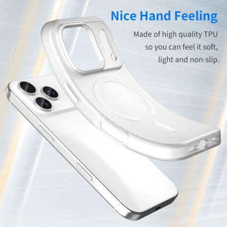 Противоударный чехол MagSafe Frosted Translucent TPU + PC для iPhone 17 Pro - белый