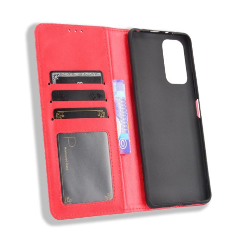 Чохол-книжка Magnetic Buckle Retro на Xiaomi Redmi Note 10 Pro/Note 10 Pro Max - червоний