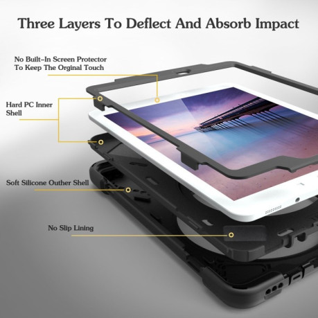 Противоударный чехол- подставка 360 Degree Rotation Silicone на iPad mini 1 / 2 / 3- синий