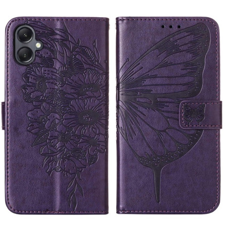Чехол-книжка Embossed Butterfly для Samsung Galaxy A05 - фиолетовый