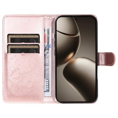 Чехол-книжка Cat Embossing Pattern на Xiaomi 15T Pro 5G EU 173mm - золото