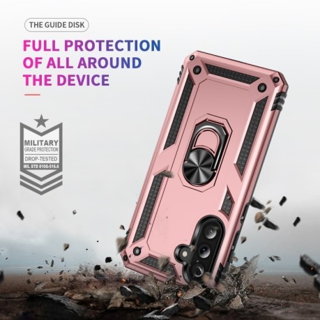 Протиударний чохол HMC 360 Degree Rotating Holder  для Samsung Galaxy A36 5G - рожеве золото