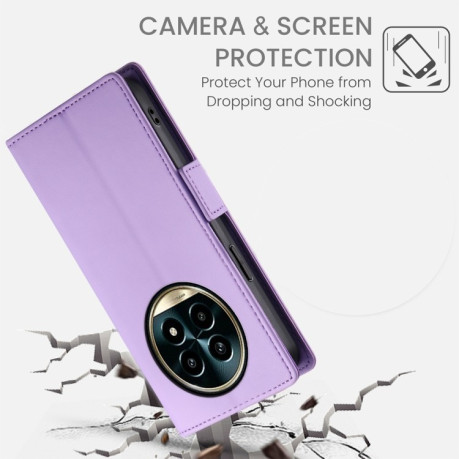Чехол-книжка Side Buckle Magnetic Frosted Leather для Realme 13 Pro / 13 Pro+ Global - фиолетовый