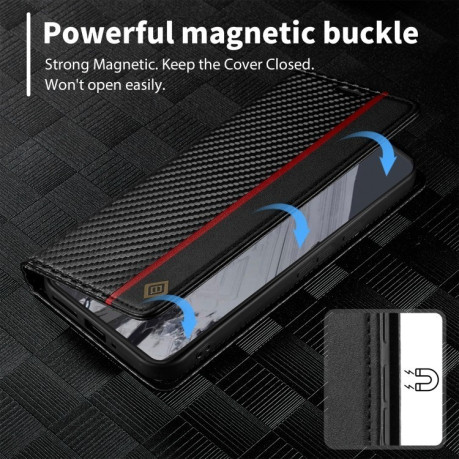 Чехол-книжка LC IMEEKE Carbon Fiber для Google Pixel 9 - Black