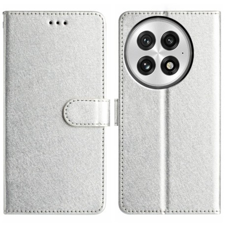 Чехол-книжка Silk Texture Horizontal Flip Leather для OnePlus 13 - серебристый